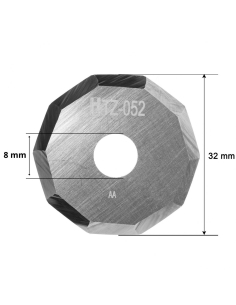 Cuchilla Ibertec Z52 / 3910337 / HTZ-052 / Cuchilla decagonal HM compatible para máquina Ibertec de corte automatizado
