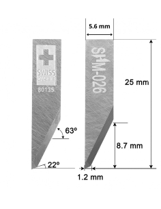 Cuchilla EN SUPER METAL DURO (SHM) Ibertec Z26 / 3910317 / SHM-026 / compatible para máquina Ibertec de corte automatizado