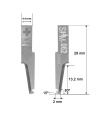 Cuchilla en SUPERMTAL DURO (SHM) Ibertec SHM-062 / Z62 / 5002488 / compatible para máquinas de corte automatizado Ibertec