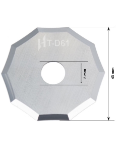 PRODUCTO EXCLUSIVO HITACS -  Cuchilla decagonal HM 43 mm de Ø / HT-D61 / compatible para máquina Ibertec de corte automatizado