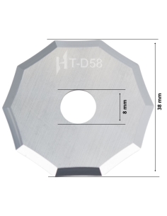 PRODUCTO EXCLUSIVO HITACS - Cuchilla decagonal HM 38 mm de Ø / HT-D58 / compatible para máquina Ibertec de corte automatizado