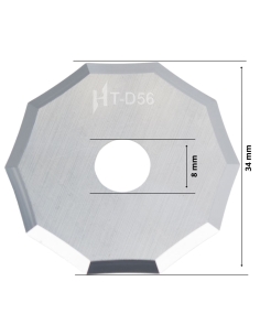 PRODUCTO EXCLUSIVO HITACS - Cuchilla decagonal HM 34 mm de Ø / HT-D56 / compatible para máquina Ibertec de corte automatizado
